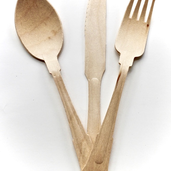 Birch wood  Elegant  cutlery 50 pice each total 150 pices disposable - B…